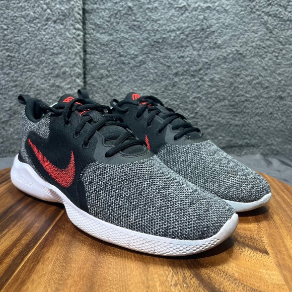 Nike Flex RN 2021 Mens Running Shoes Black Red Knit Lightweight Training Size 11 - Picture 3 of 12